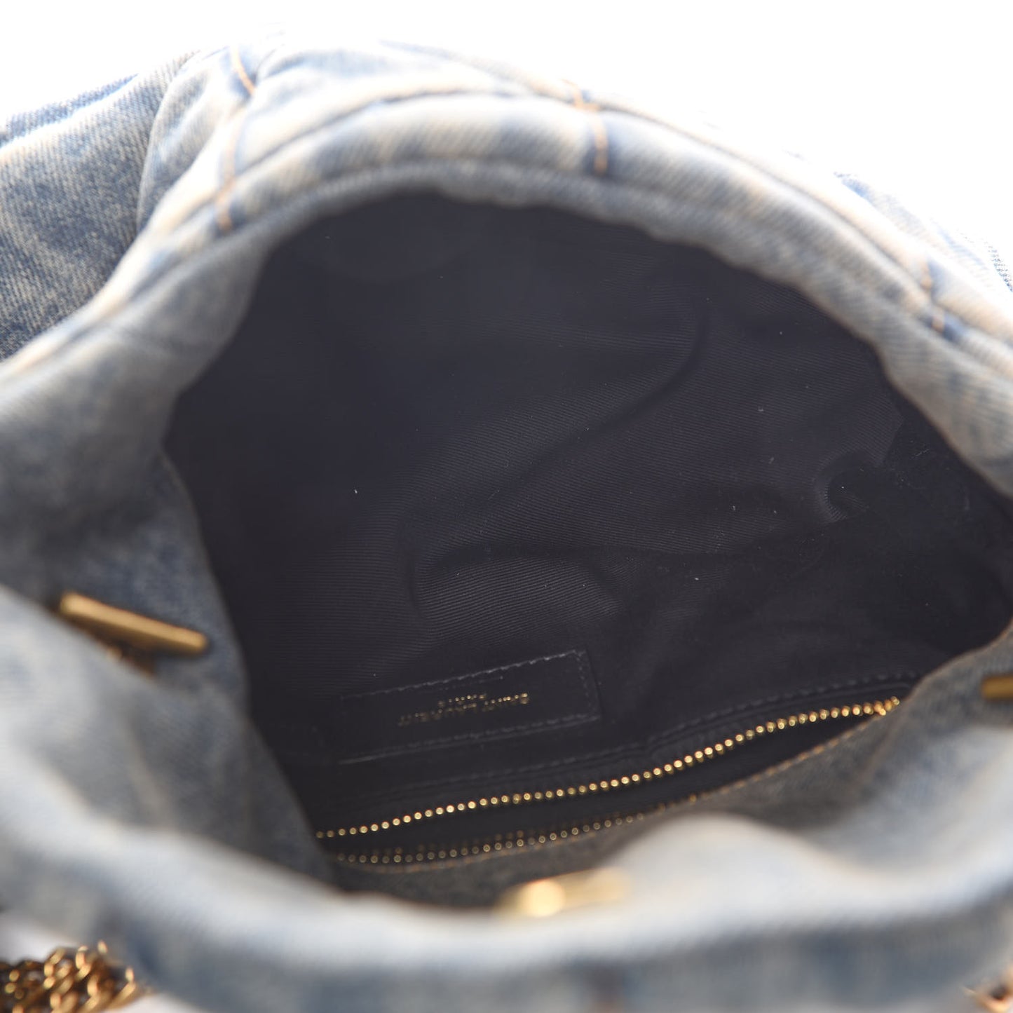 Denim Quilted Toy Loulou Puffer Monogram Chain Satchel Rodeo Blue