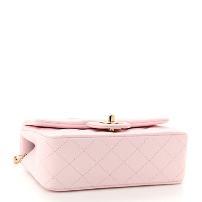 Chanel Lambskin Quilted Mini Top Handle Rectangular Flap Light Pink 4 of 10