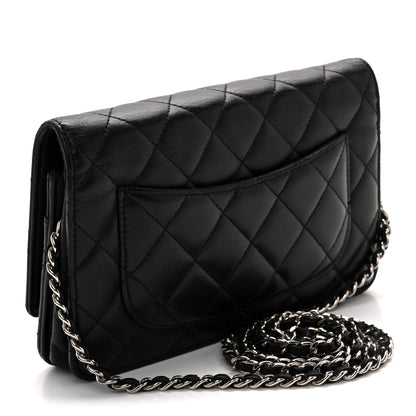 Chanel Lambskin Quilted Wallet On Chain WOC Black 3 of 12
