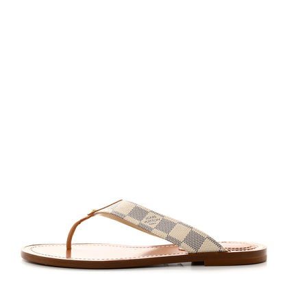 Louis Vuitton Damier Azur Sunny Flat Thong Sandals 37 1 of 8