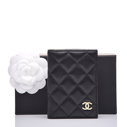 Chanel Lambskin Quilted Card Holder Wallet Black 6 of 6