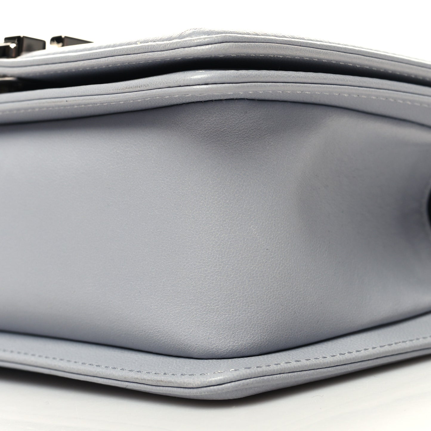 Calfskin Quilted Small Boy Flap Grey