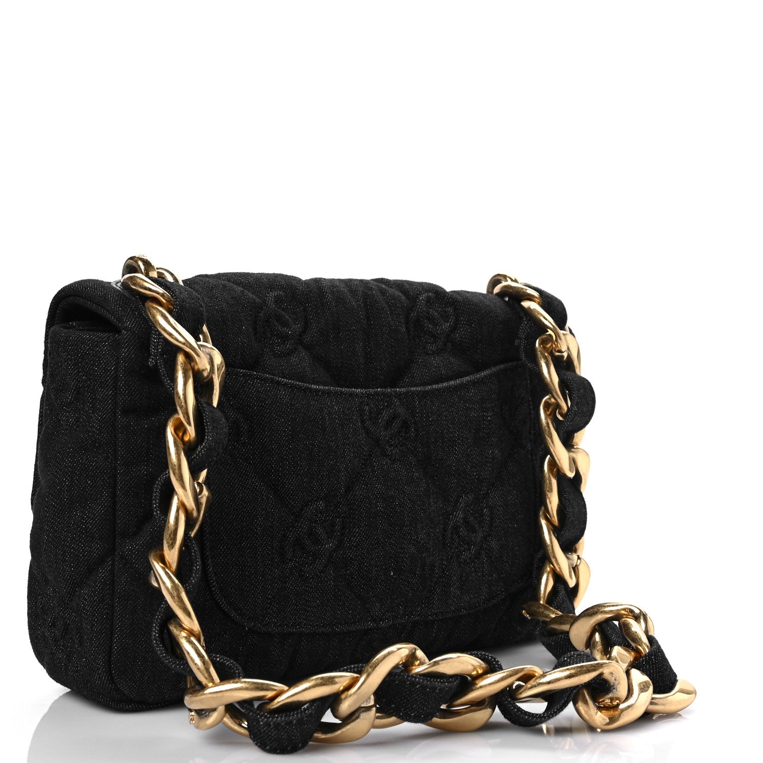 Chanel Denim Quilted Medium Funky Town Flap Black 3 of 8