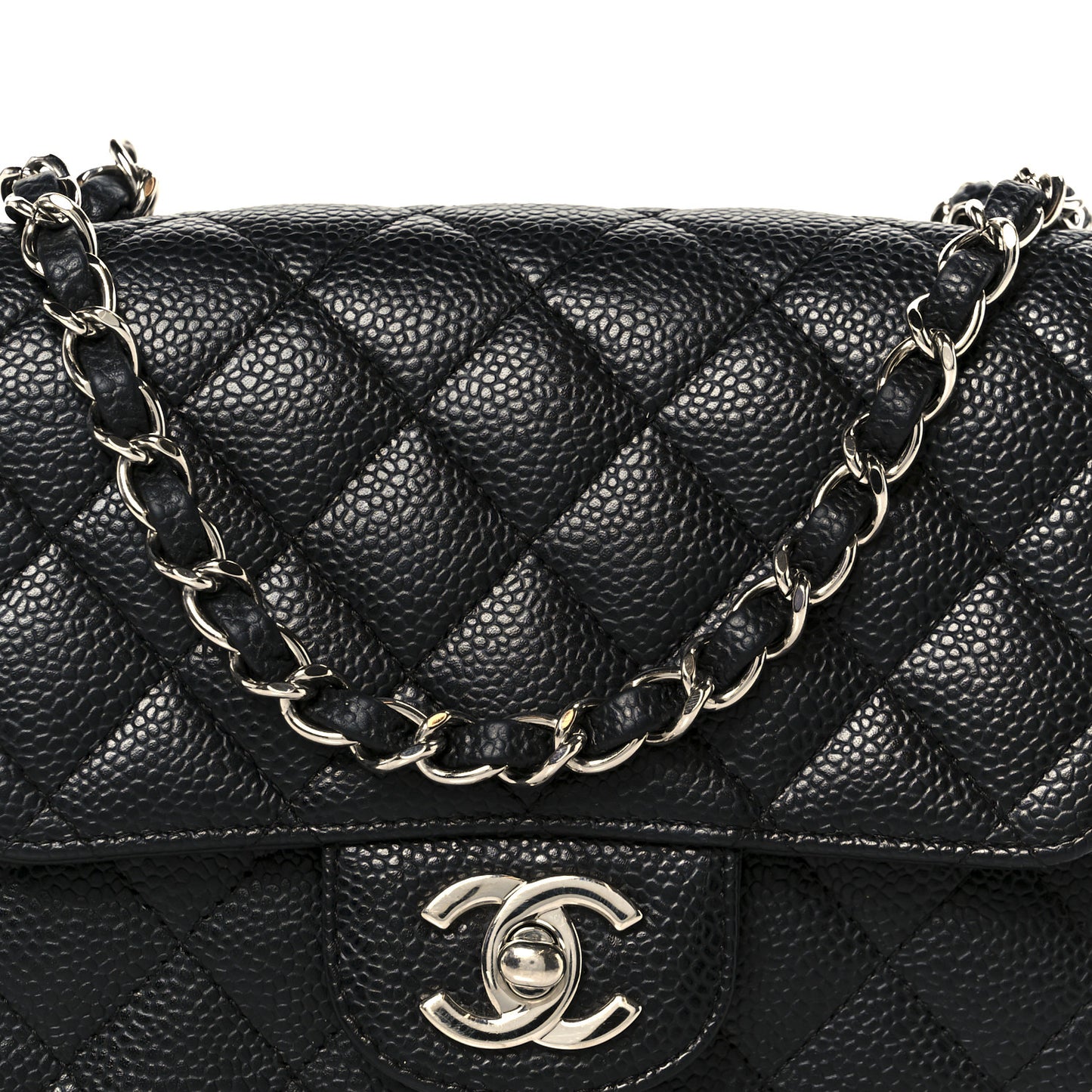 Caviar Quilted Mini Square Flap Black