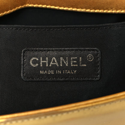 Chanel Metallic Patent Calfskin Quilted Medium Boy Flap Gold 6 of 14