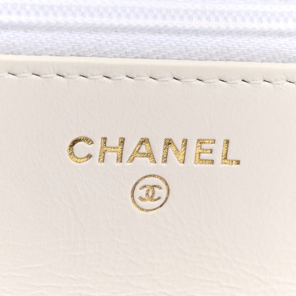 Chanel Shiny Calfskin Quilted Multicolor Top Handle Wallet On Chain WOC White 6 of 11