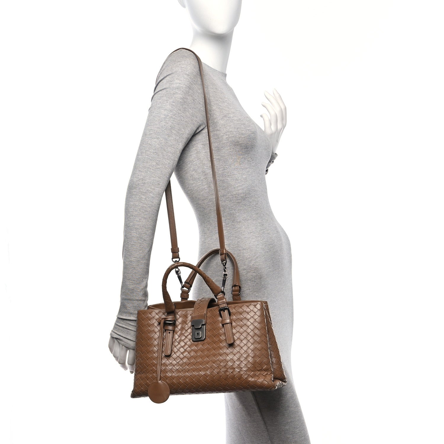 Bottega Veneta Light Calf Intrecciato Small Roma New Cigar 2 of 12