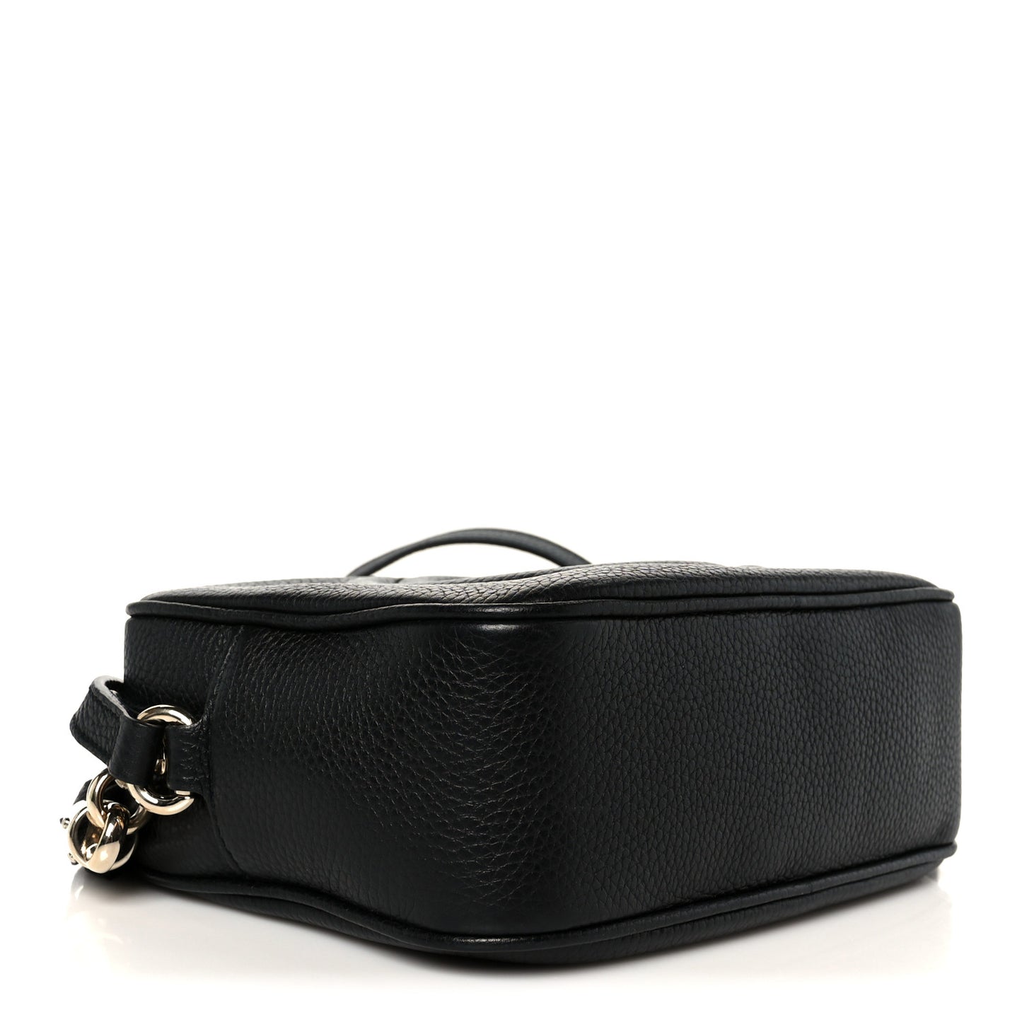 Pebbled Calfskin Small Soho Disco Bag Black