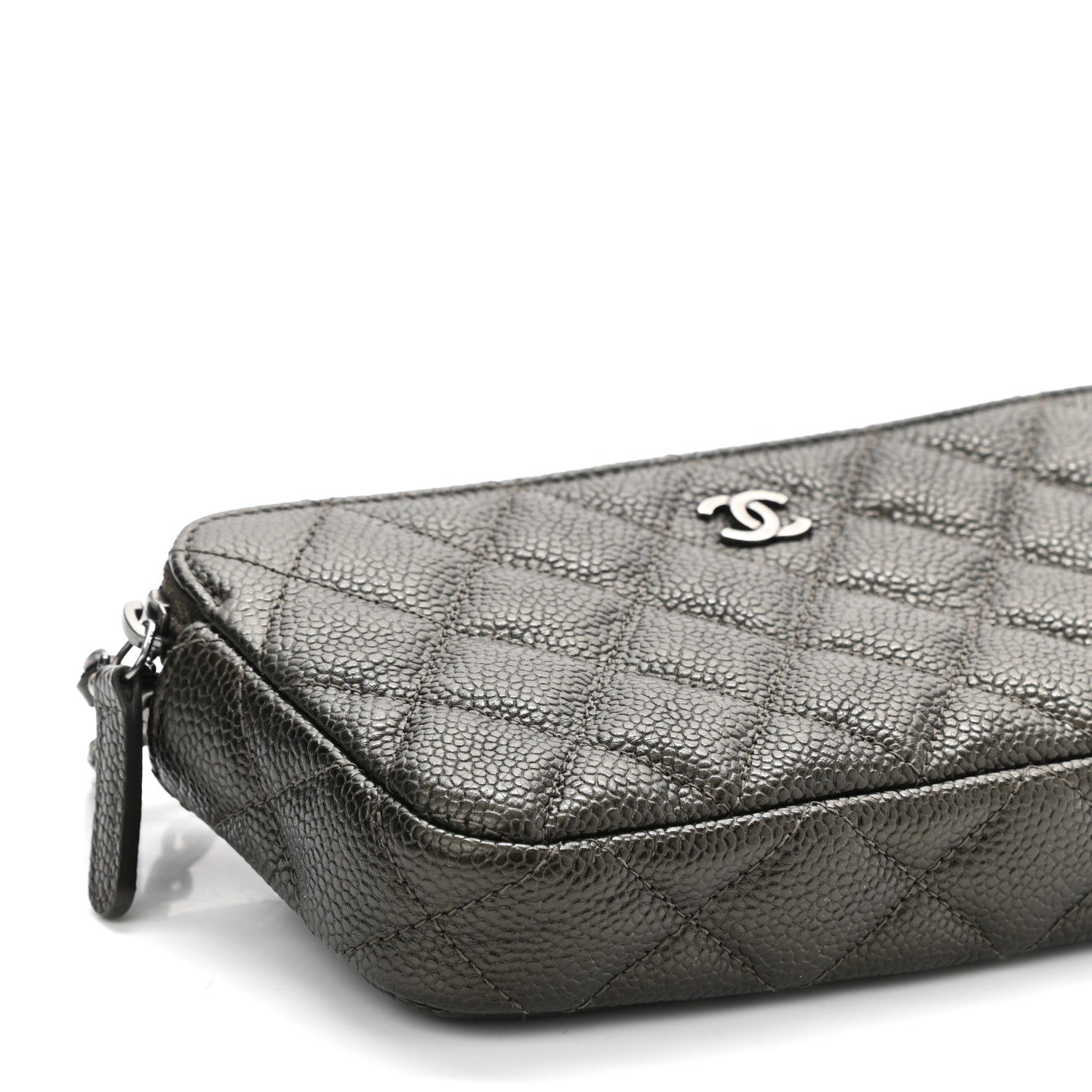 Chanel Caviar Quilted Small Clutch With Chain Dark Charcoal 10 of 12