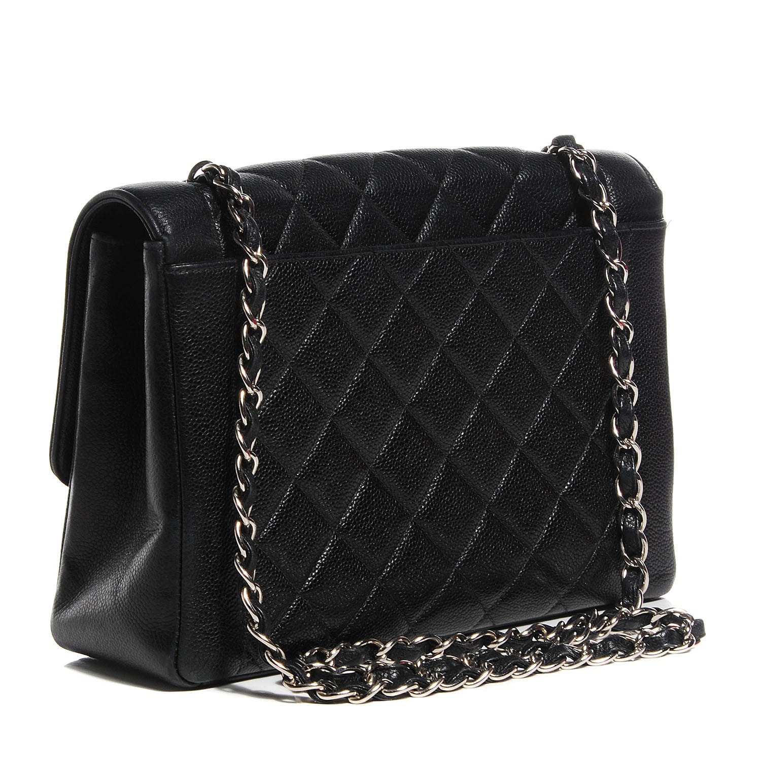 Chanel Caviar Quilted Jumbo Single Flap Black 3 of 9
