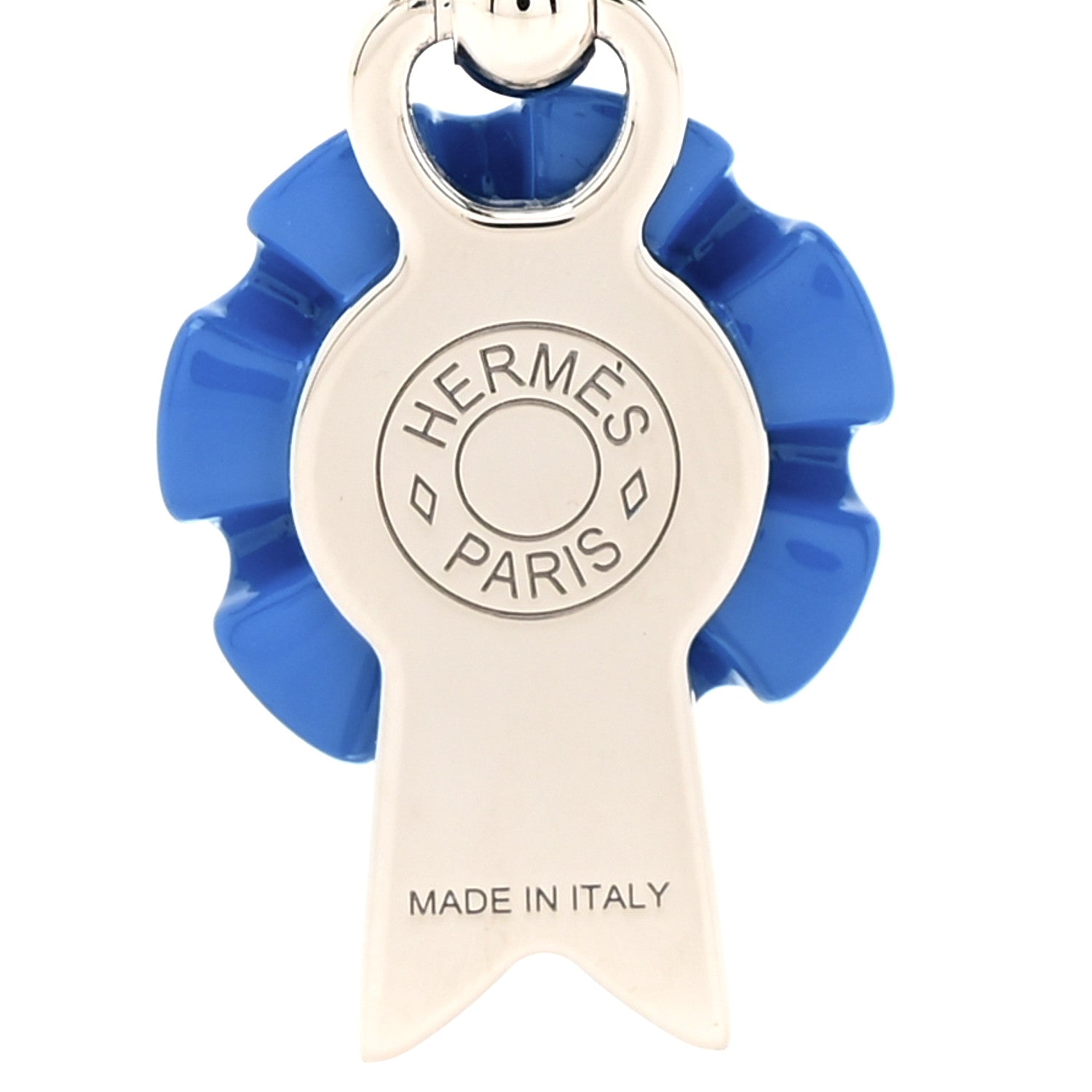 Hermes Palladium Charms Flot Twilly Ring Blue 2 of 4