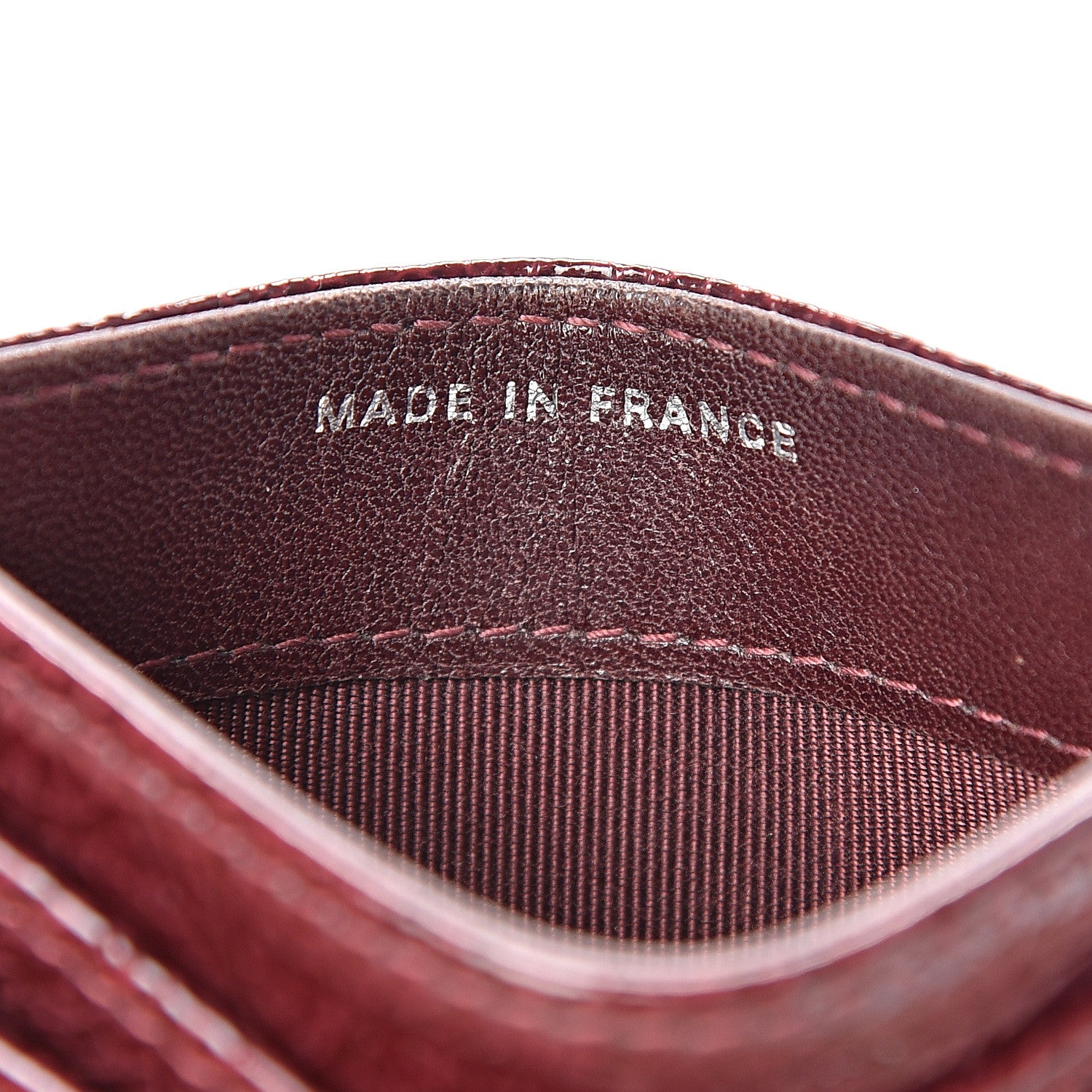 Chanel Distressed Patent Quilted Card Holder Bordeaux 6 of 8