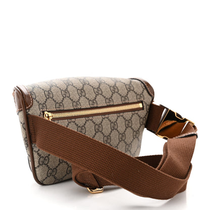 Gucci GG Supreme Monogram Textured Calfskin Retro Interlocking G Belt Bag Beige Ebony Brown Sugar 3 of 11