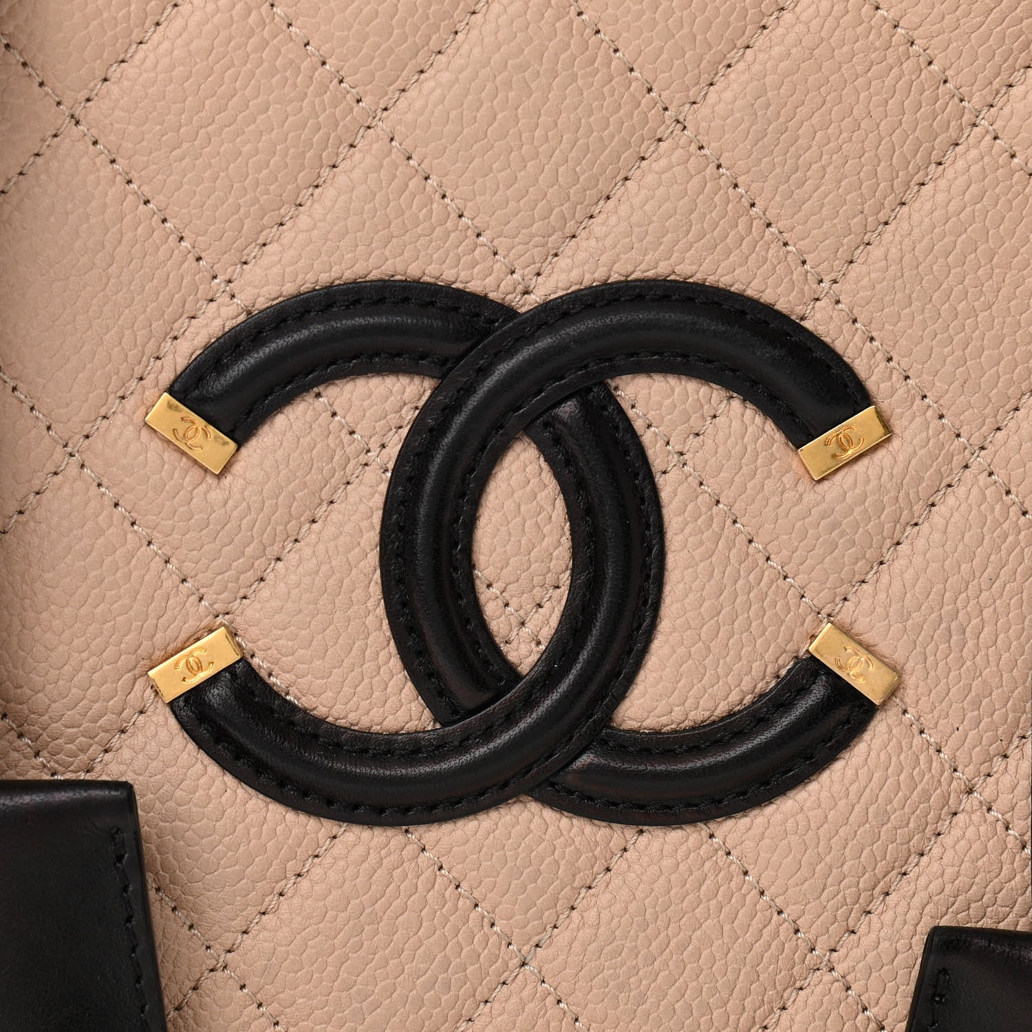 Chanel Caviar Quilted Medium CC Filigree Vanity Case Beige Black 8 of 14