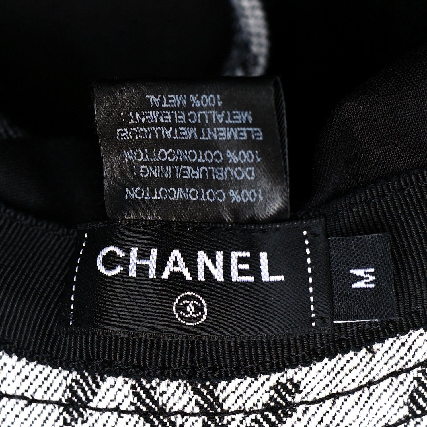 Chanel Denim CC Bucket Hat M White Black 7 of 8