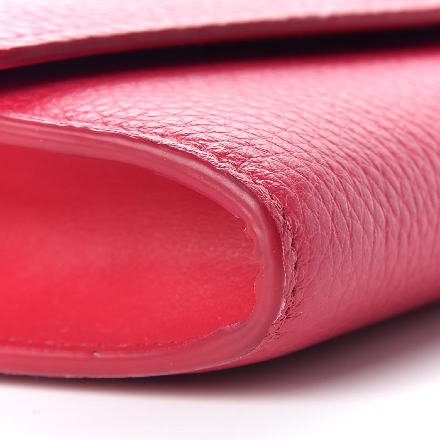 Chloe Shiny Grained Calfskin Aby Wallet on Chain Crimson Pink 5 of 12