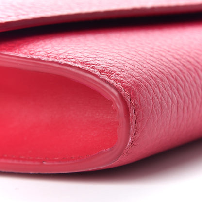 Chloe Shiny Grained Calfskin Aby Wallet on Chain Crimson Pink 5 of 12