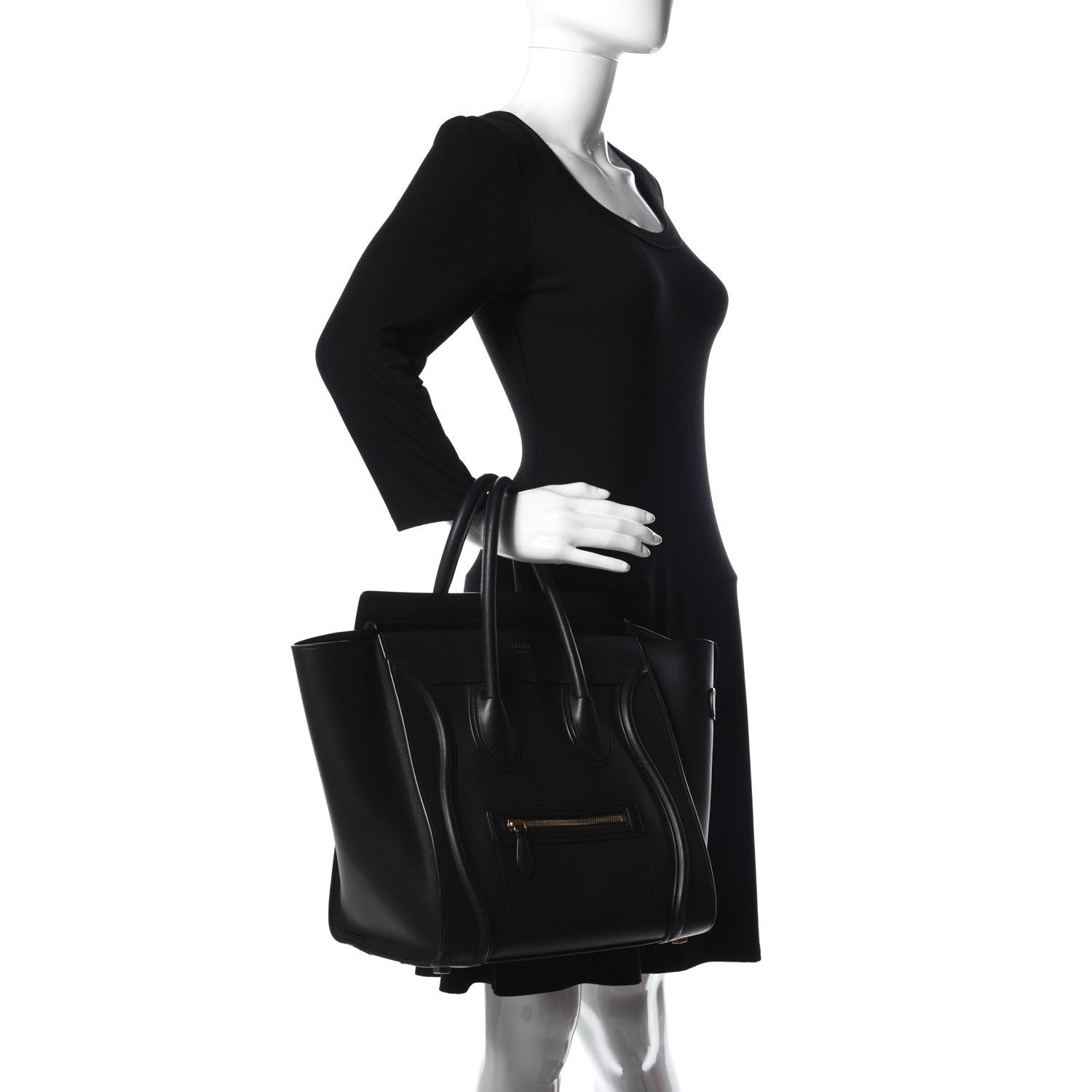 Celine Smooth Calfskin Mini Luggage Black 2 of 9