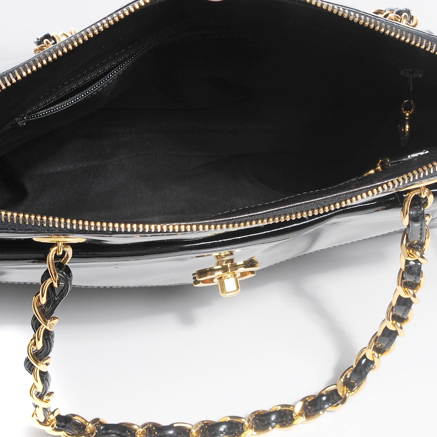 Chanel Patent Flap Shoulder Bag Black 4 of 6