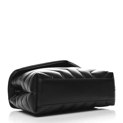 Saint Laurent Calfskin Y Quilted Monogram Monochrome Toy Loulou Crossbody Bag Black 4 of 10
