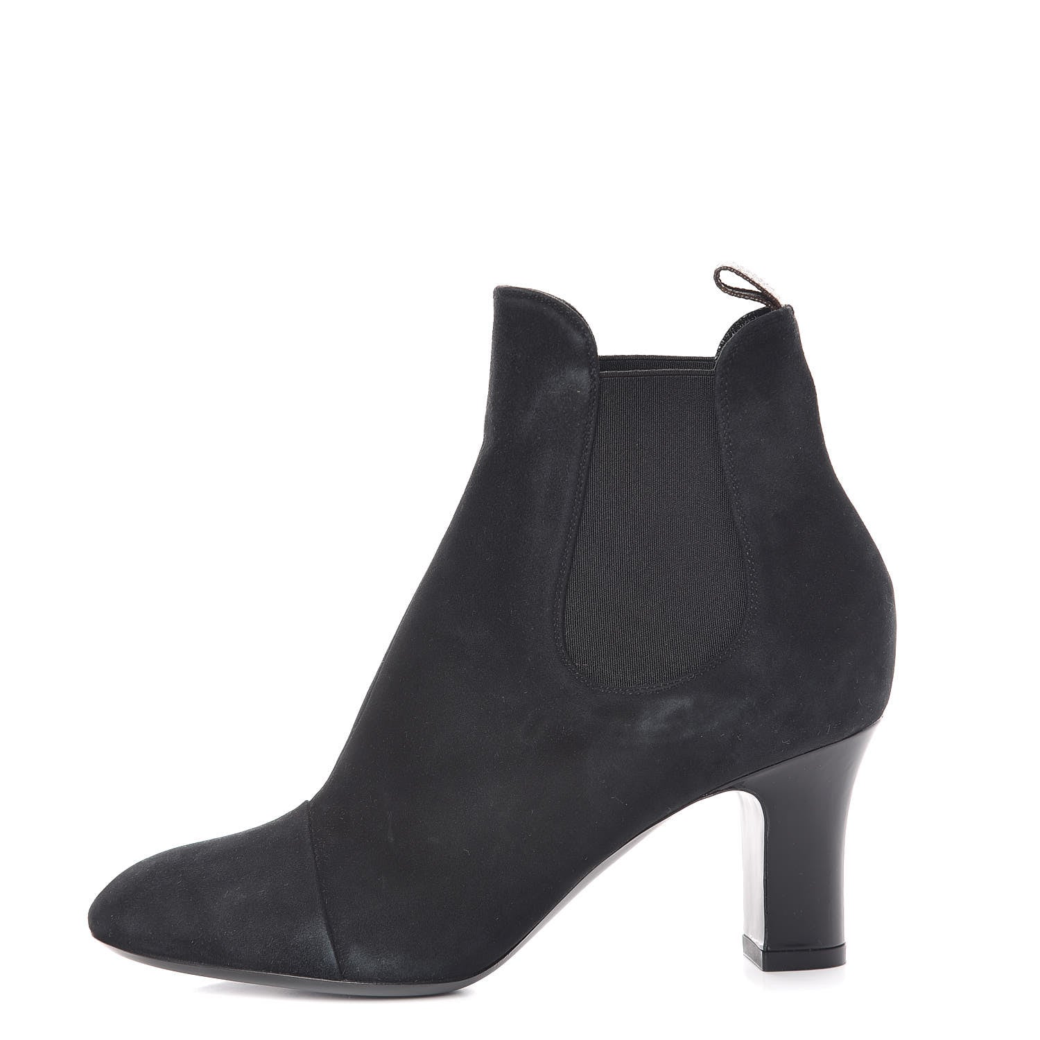Louis Vuitton Suede Monogram Uniformes Cap Toe Chelsea 75mm Ankle Boots 36.5 Black 1 of 11