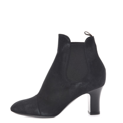 Louis Vuitton Suede Monogram Uniformes Cap Toe Chelsea 75mm Ankle Boots 36.5 Black 1 of 11
