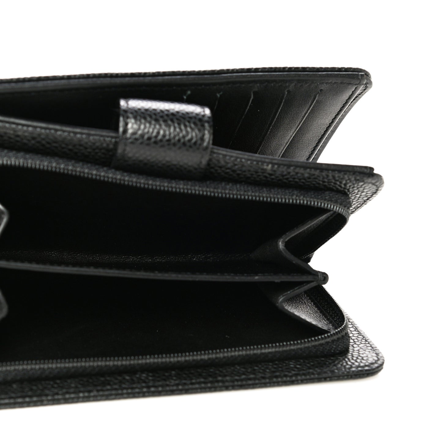 Caviar Timeless CC Zipped Pocket Wallet Black