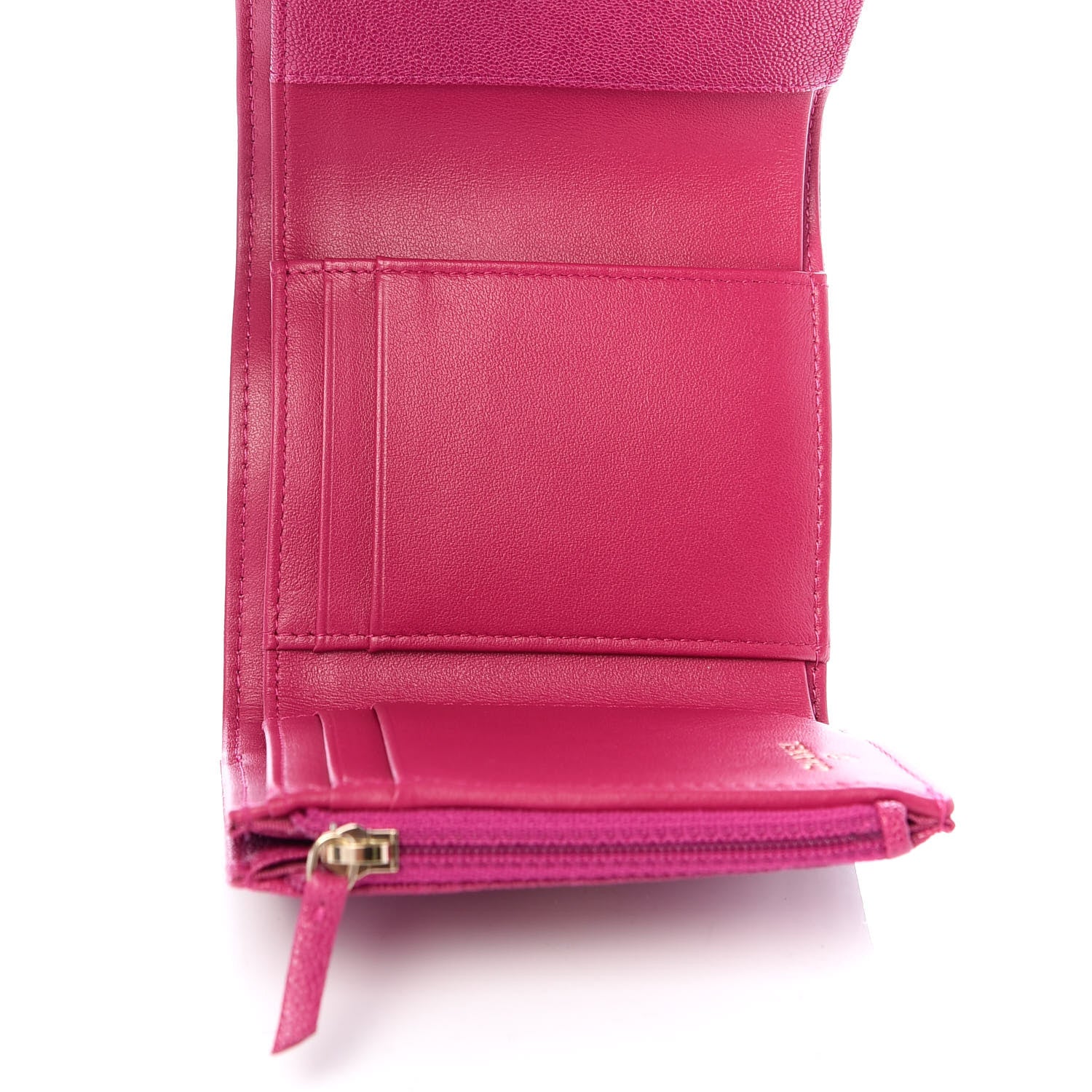 Chanel Caviar Quilted Compact Boy Wallet Dark Pink 5 of 8
