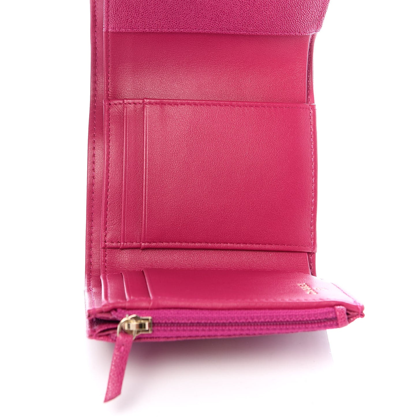 Caviar Quilted Compact Boy Wallet Dark Pink