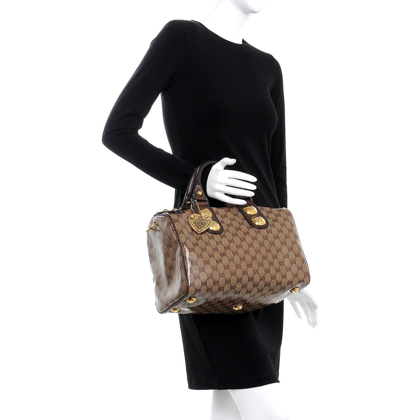 Crystal Monogram Medium Babouska Boston Dark Brown
