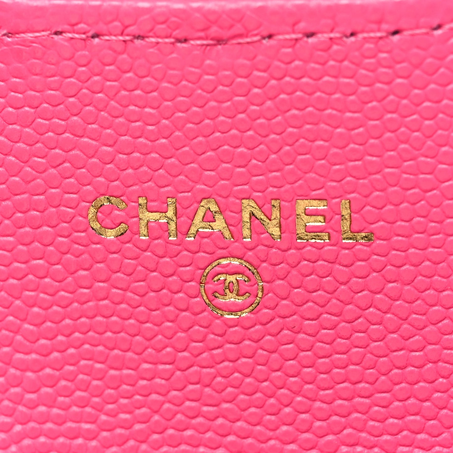 Caviar Quilted Flap Card Holder Wallet Pink