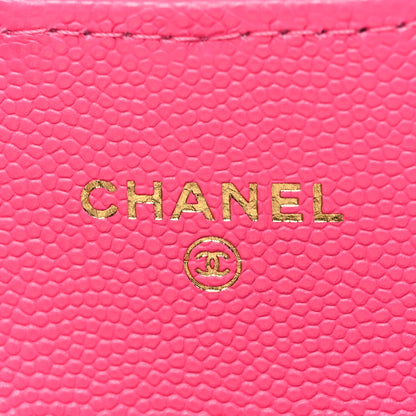 Chanel Caviar Quilted Flap Card Holder Wallet Pink 6 of 9