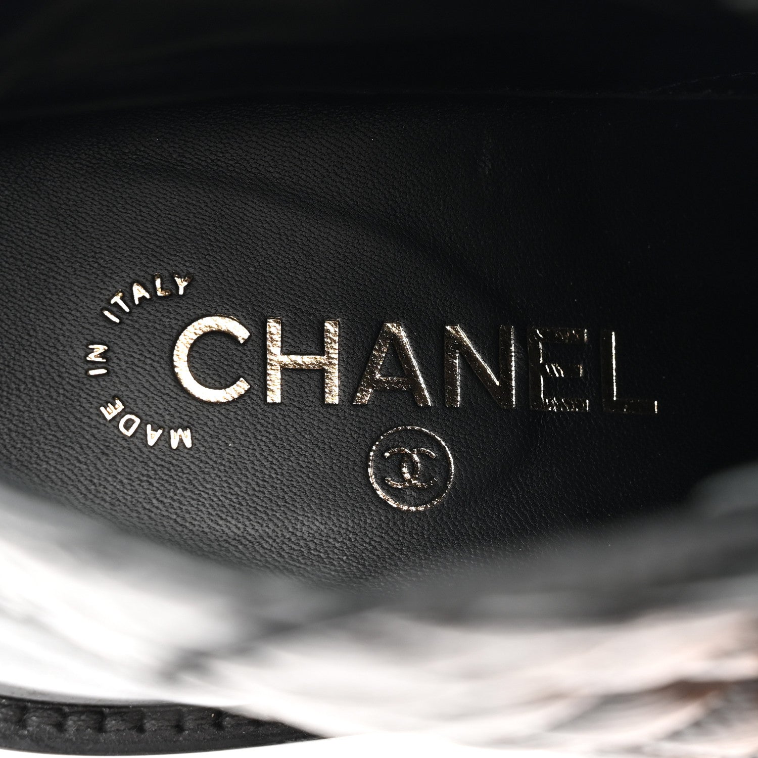 Chanel Shiny Goatskin Calfskin Quilted Lace Up Combat Boots 39 Black 7 of 9