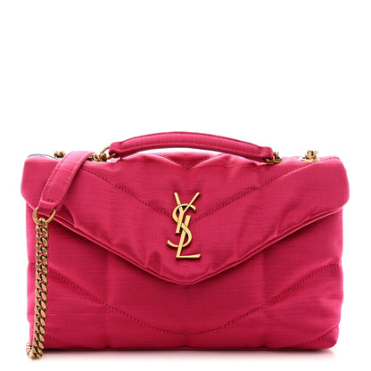 Saint Laurent Satin Quilted Toy Loulou Puffer Monogram Chain Satchel Guava Pink 1 of 11
