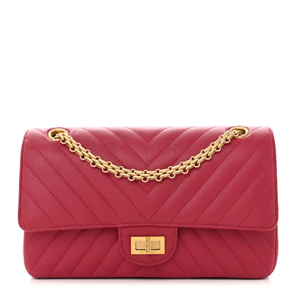 Chanel Sheepskin Chevron Quilted 2.55 Reissue 225 Flap Dark Pink 1 of 13