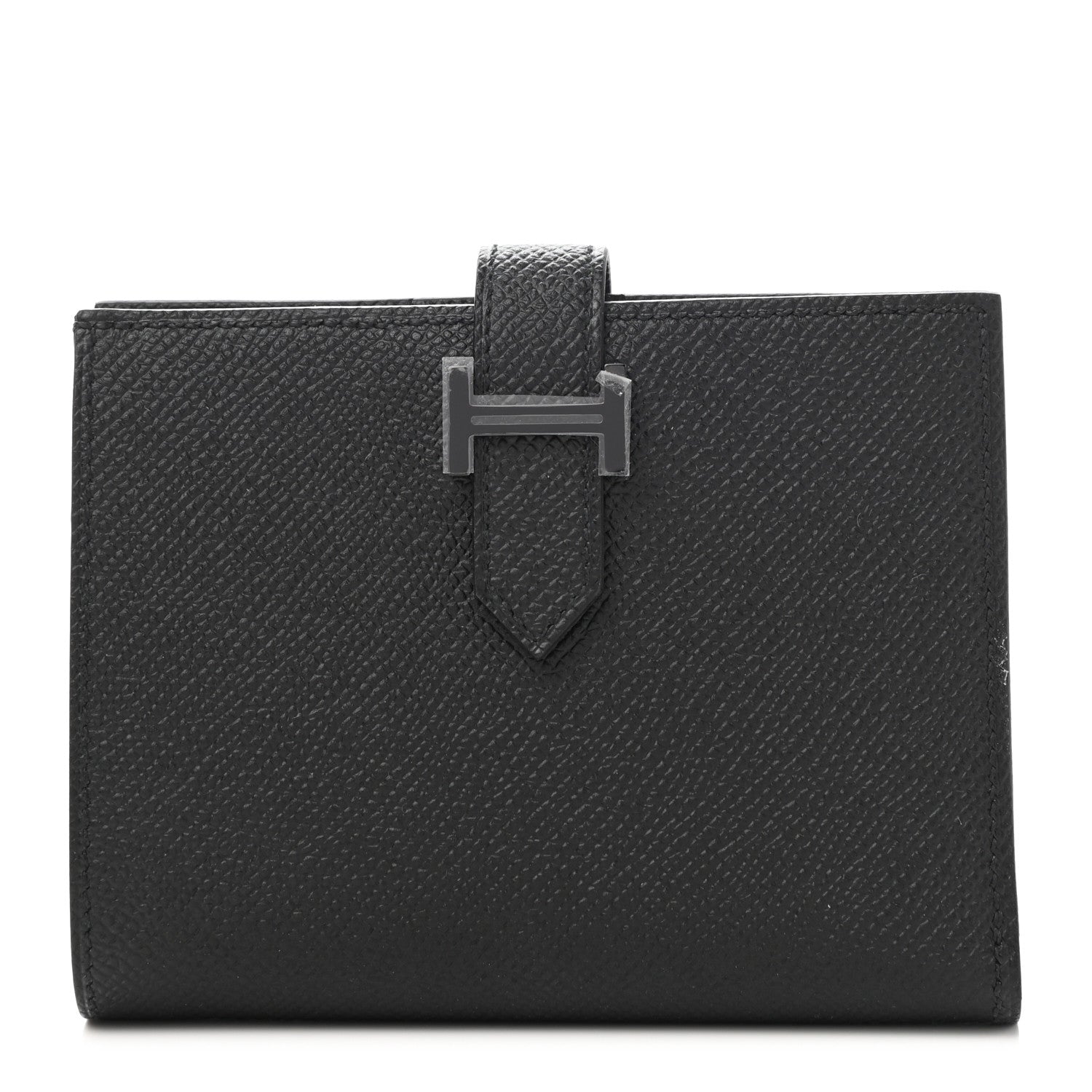 Hermes Epsom Monochrome Bearn Compact Wallet Black 1 of 8