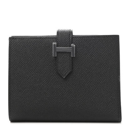 Hermes Epsom Monochrome Bearn Compact Wallet Black 1 of 8