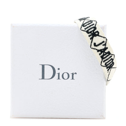Christian Dior Woven Cotton J'Adior Friendship Bracelet White Black 4 of 4