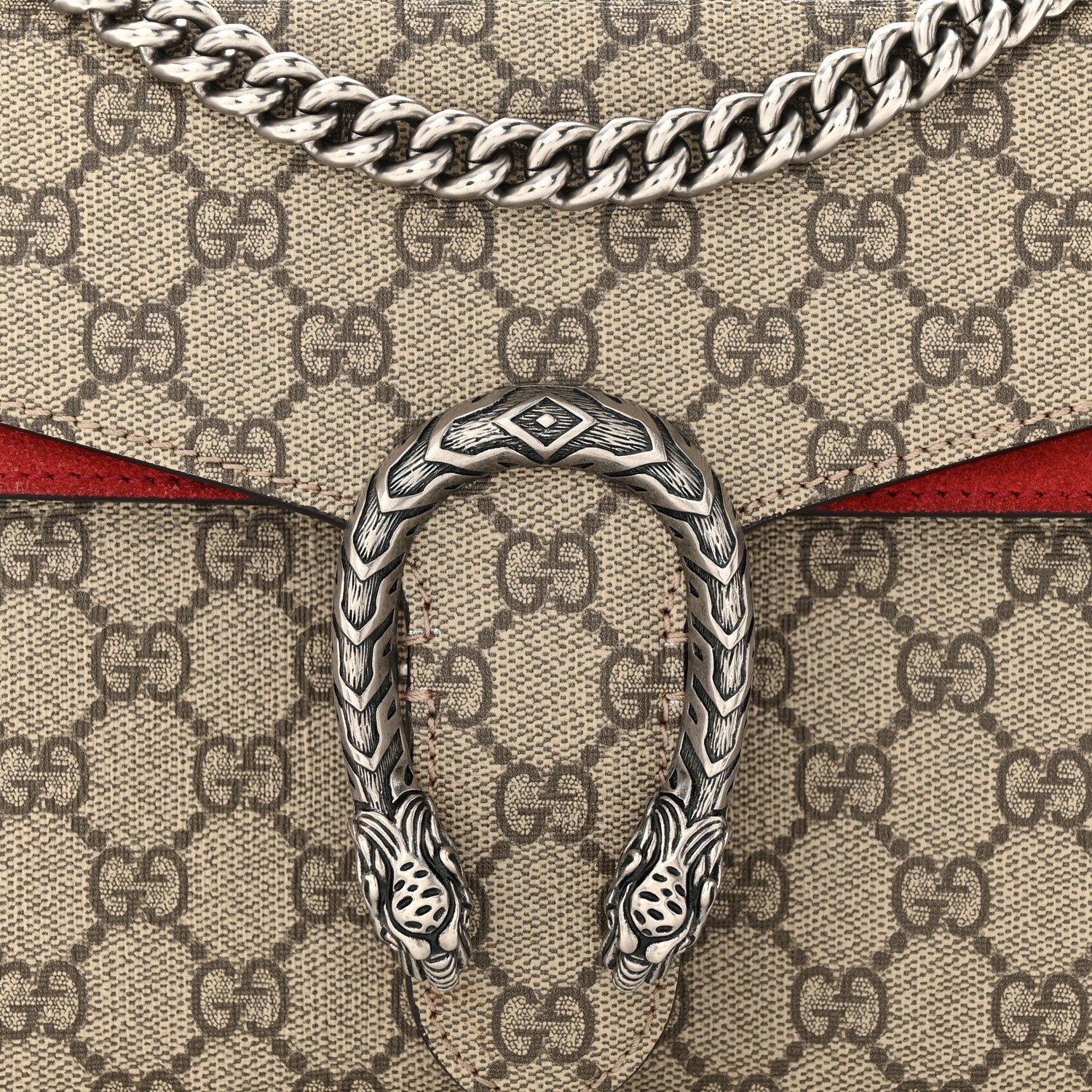 Gucci GG Supreme Monogram Small Dionysus Shoulder Bag Red 8 of 14