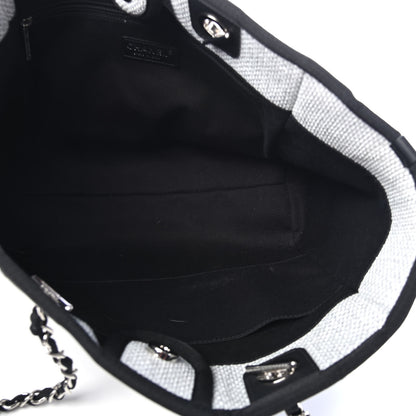Chanel Woven Straw Raffia Small Deauville Tote Grey 4 of 5