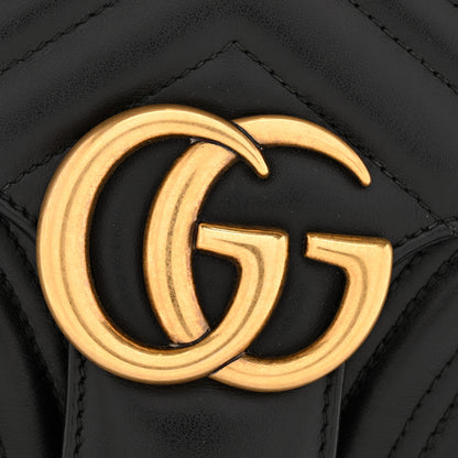 Gucci Calfskin Matelasse Small GG Marmont Shoulder Bag Black 11 of 11