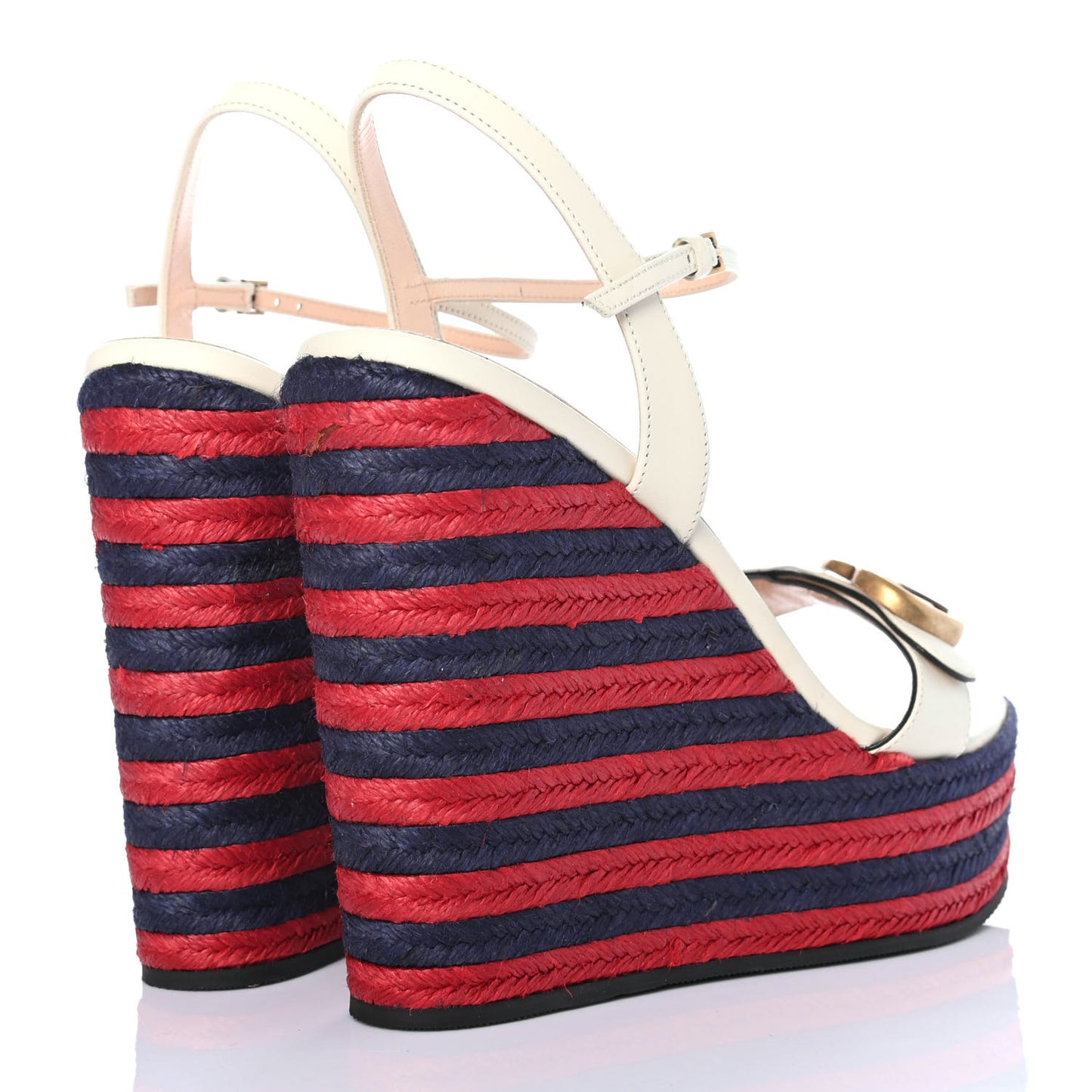 Lifford Calfskin Aitana Espadrille Platform 45/130mm Wedge Sandals 40 Mystic White