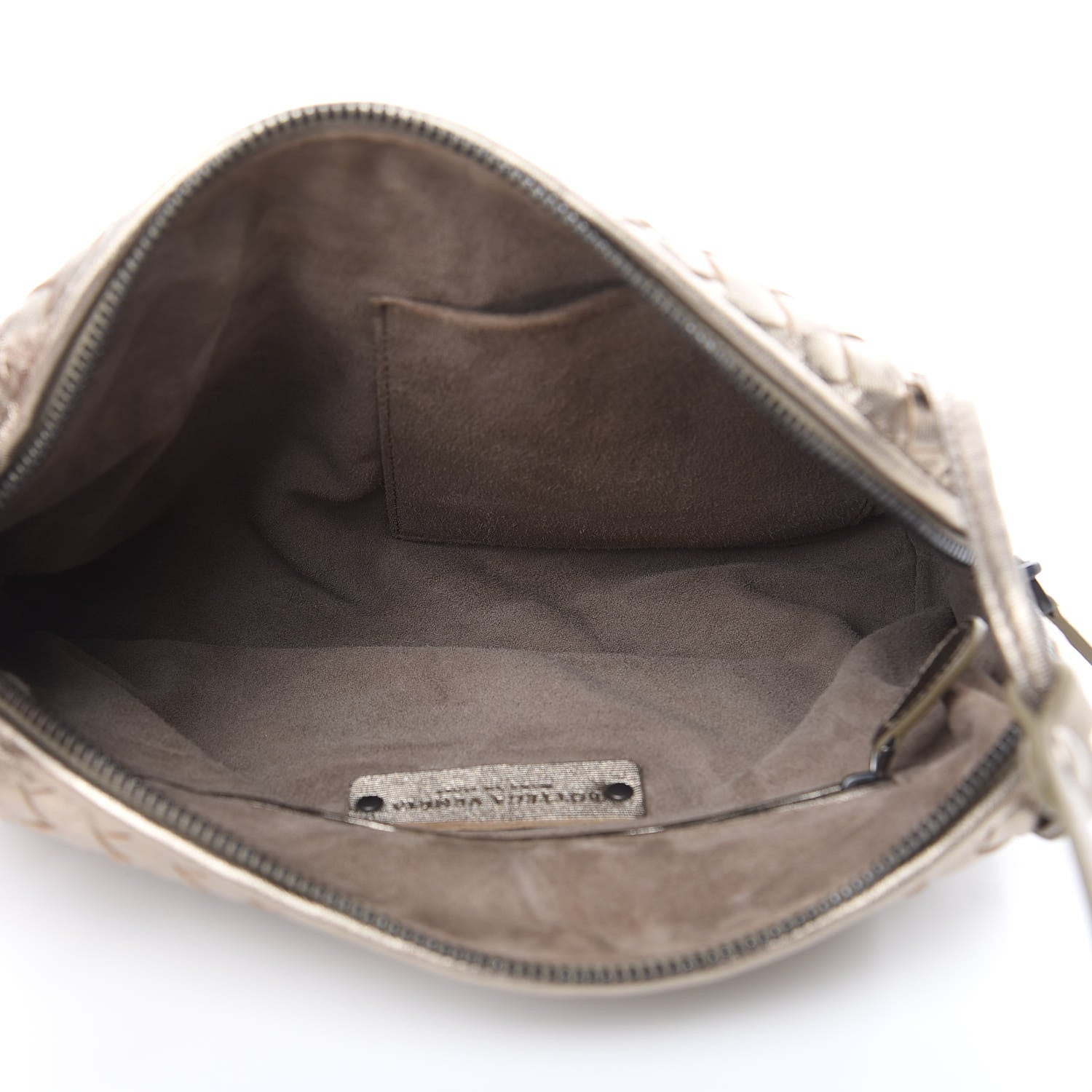 Bottega Veneta Metallic Grosgrain Intrecciato Pillow Crossbody Messenger Fume 5 of 10