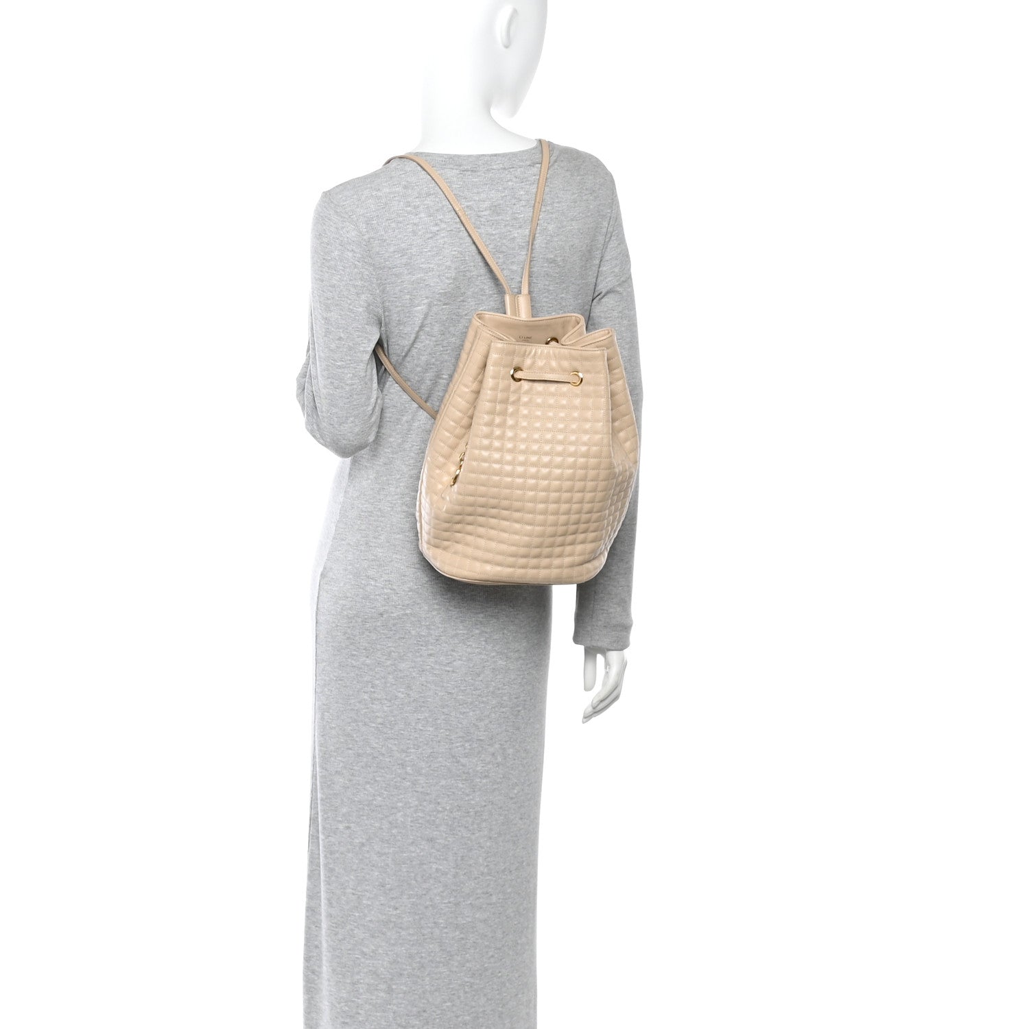 Celine Calfskin Quilted Small C Backpack Nude 2 of 10