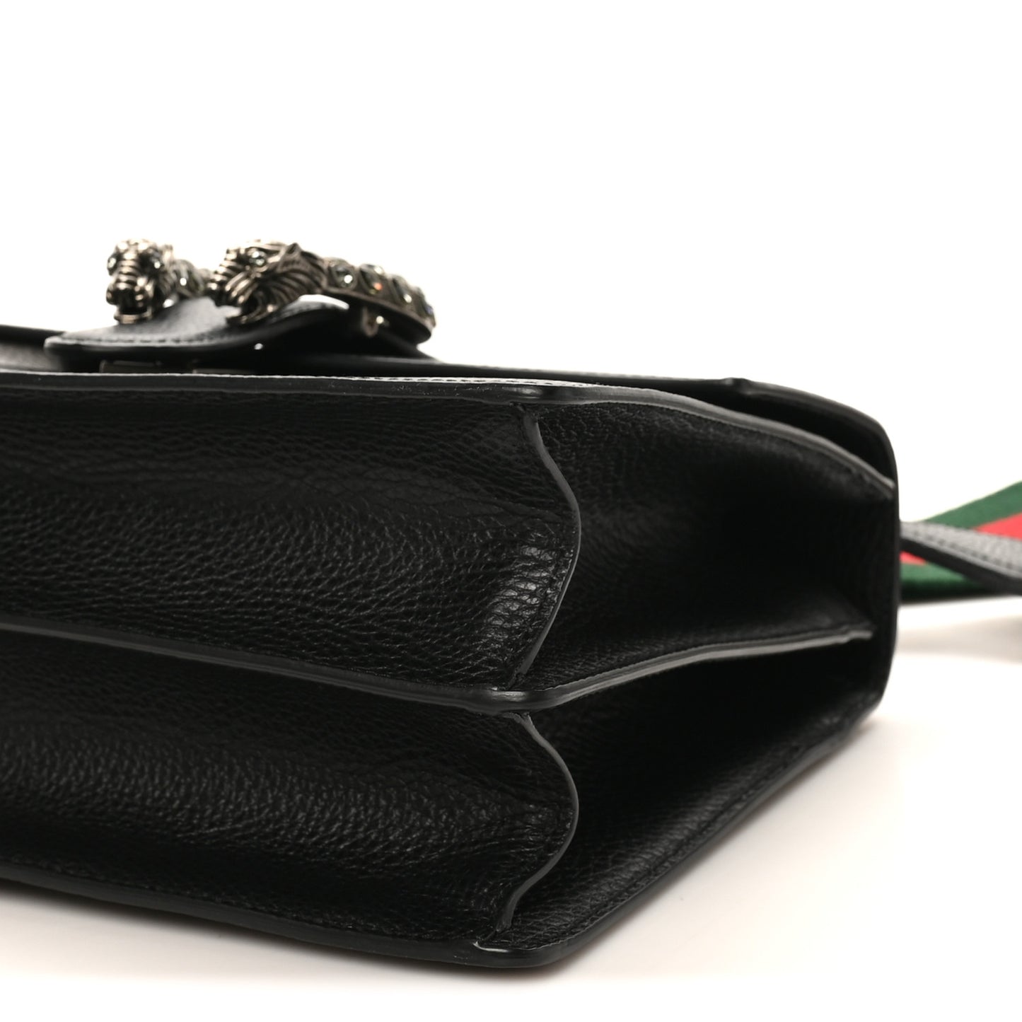 Dollar Calfskin Crystal Web Medium Dionysus Bamboo Top Handle Bag Black Black Diamond