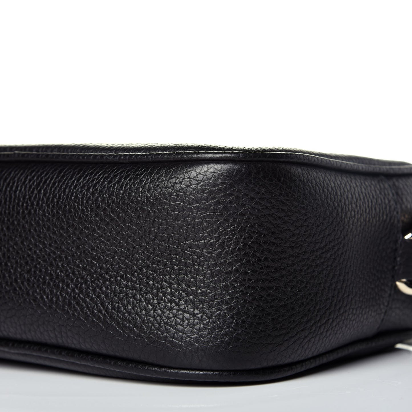 Pebbled Calfskin Small Soho Disco Bag Black