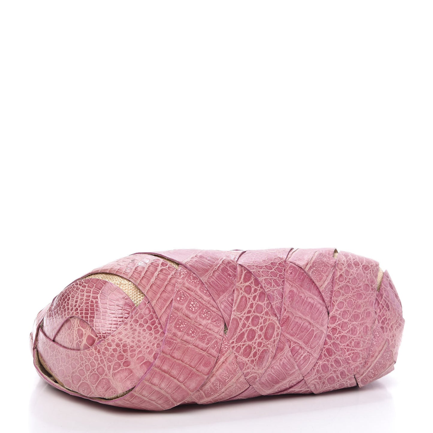 Crocodile Woven Shoulder Bag Pink