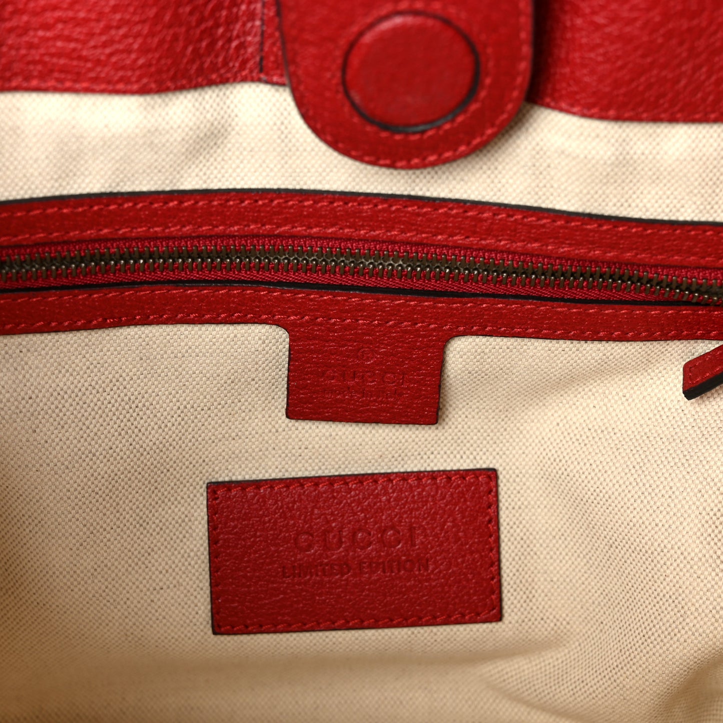 Soft GG Supreme Monogram Web Bosco Patch Small Crossbody Tote Beige Malva Hibiscus Red