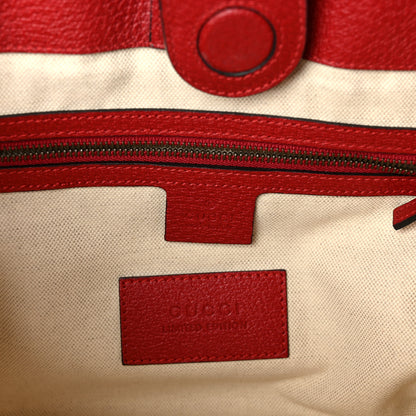 Gucci Soft GG Supreme Monogram Web Bosco Patch Small Crossbody Tote Beige Malva Hibiscus Red 7 of 13