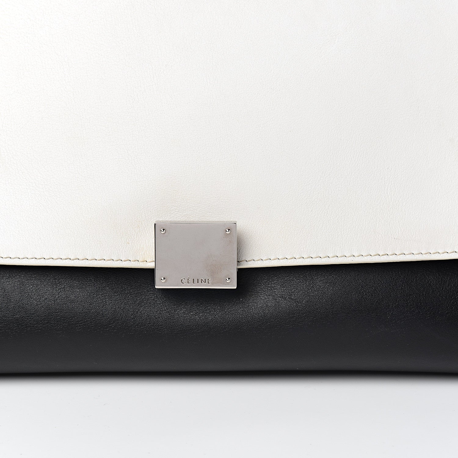 Celine Smooth Calfskin Suede Medium Tri-Color Trapeze White 11 of 11